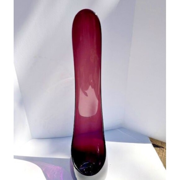 2 VTG Viking Glass Taperglow Amethyst  Candlestick Candleholder Purple 17.5" MCM - Picture 3 of 14